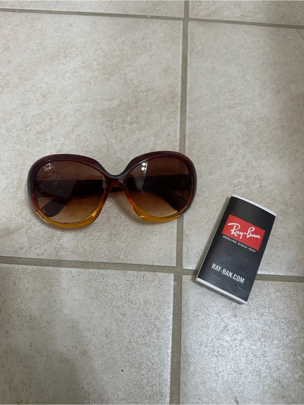 Ray-Ban Women's Brown to Amber Gradient Oversized Sunglasses
